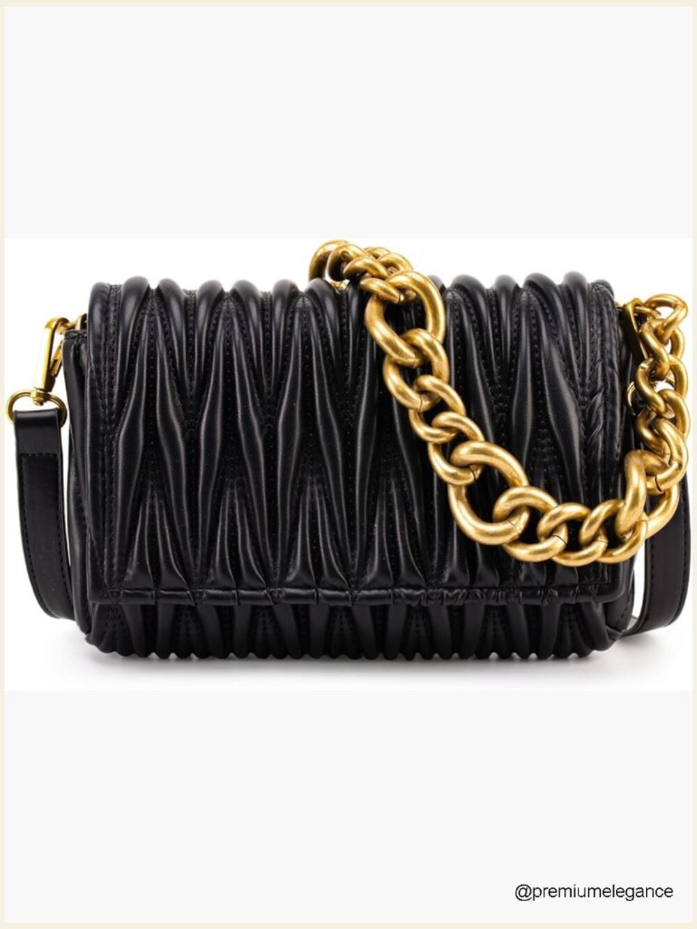 Quilted Small Shoulder Bag with Removable Straps